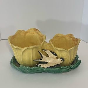 Vintage McCoy Double Tulip Planter
